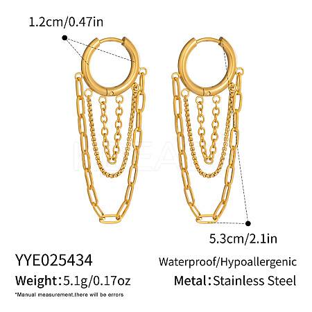 304 Stainless Steel Geometric Tassel Hoop Earrings for Women LW5762-1-1
