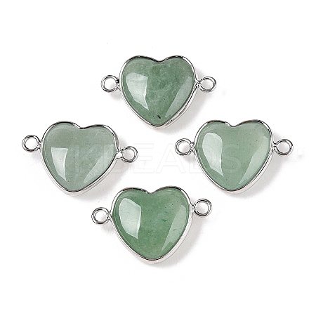 Natural Green Aventurine Love Heart Pendants G-T138-205I-P-1