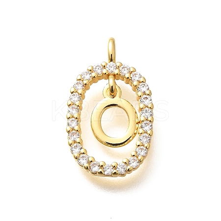 Brass Micro Pave Cubic Zirconia Pendants ZIRC-P123-01G-O01-1