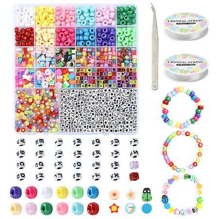 DIY Acrylic & Polymer Clay Beads Bracelets Jewelry Making Kits DIY-YW0010-76-1