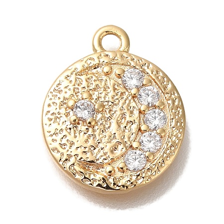 Brass Micro Pave Cubic Zirconia Pendants KK-U038-08G-1