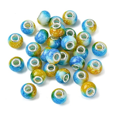 Two Tone Glass European Beads GPDL-K003-01F-1