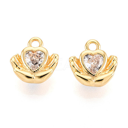 Brass Pave Cubic Zirconia Charms X1-KK-N263-100G-1