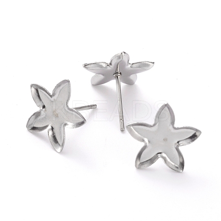 Non-Tarnish 304 Stainless Steel Stud Earring Settings STAS-J032-22-1