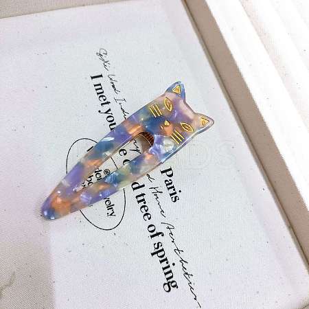 Cat Shape Cellulose Acetate(Resin) Alligator Hair Clips PW-WGA8C03-11-1