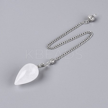 Natural Quartz Crystal Dowsing Pendulum Pendants AJEW-N005-02A-1