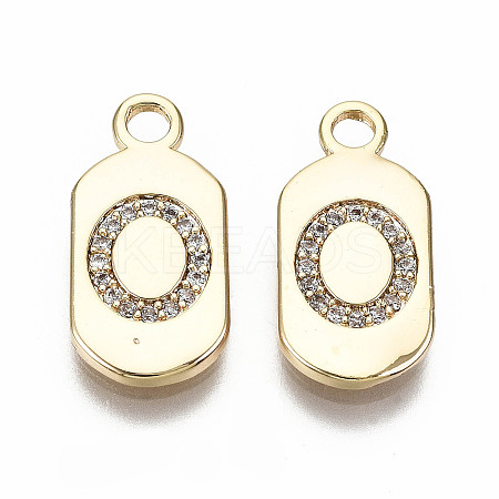 Brass Micro Pave Clear Cubic Zirconia Pendants KK-S360-052O-NF-1