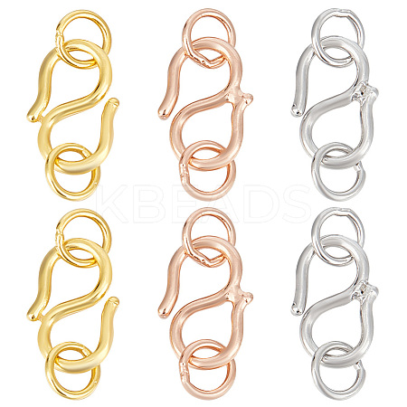 6Pcs 3 Colors 925 Sterling Silver S-Hook Clasps FIND-GO0001-44A-1