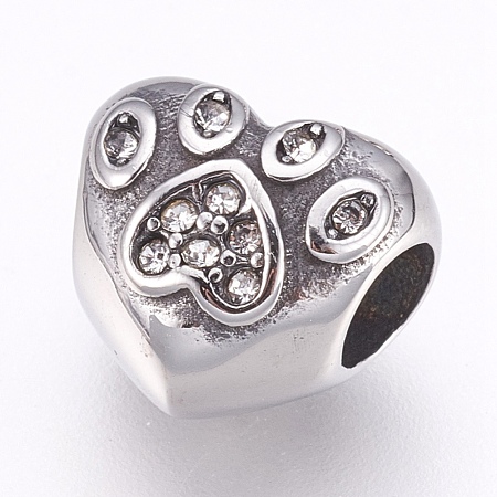 304 Stainless Steel European Beads STAS-O097-125B-1