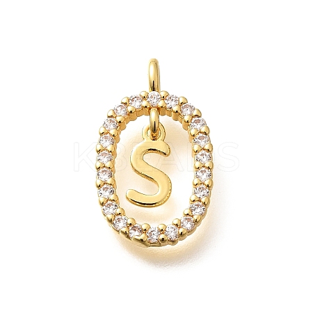 Brass Micro Pave Cubic Zirconia Pendants ZIRC-P123-01G-S01-1