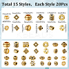 300Pcs 15 Styles Tibetan Style Alloy Beads Set FIND-SP0002-16C-2