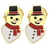 Ion Plating(IP) 304 Stainless Steel Enamel Stud Earrings EJEW-I316-04G-06-1