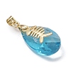 Ocean Themes Alloy & Glass Teardrop Pendants PALLOY-JF03880-4