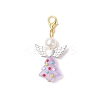 Christmas Tree Angel Glass Pendant Decorations HJEW-JM04346-4