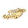 Rack Plating Brass Micro Pave Cubic Zirconia Connector Charms KK-P267-24G-2