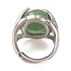 Oval Natural Green Aventurine Finger Ring G-Q184-06C-P-3