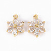 Brass Clear Cubic Zirconia Pendants ZIRC-S068-025-NF-1