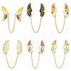 6Pcs 6 Styles Wings Enamel Pins JEWB-CJ0001-39-1