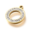 304 Stainless Steel Flat Round Pendants STAS-348-13A-G-2