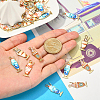 40Pcs 4 Styles Rack Plating Alloy Enamel Pendants ENAM-CJ0002-81-4