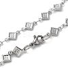 Non-Tarnish 304 Stainless Steel Rhombus Link Chain Necklaces NJEW-H019-03P-3