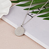 201 Stainless Steel Constellation Coin Pendant Necklace with Alloy Chains ZODI-PW0001-032G-1