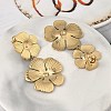 304 Stainless Steel Flower Dangle Stud Earrings EJEW-K268-70G-3