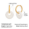 Flat Round 304 Stainless Steel Hoop Earrings MP0677-3-1