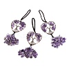 Wire Wrapped Chips Natural Gemstone Big Pendant Decorations HJEW-H057-01-2