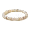 Rondelle Natural Freshwater Shell Beaded Stretch Bracelets for Women BJEW-JB10911-1
