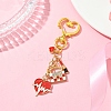 Heart Lipstick Bag Alloy Enamel Pendant Decorations HJEW-FS00030-5
