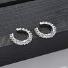 Brass Micro Pave Clear Cubic Zirconia Cuff Earrings EJEW-I249-14P-2