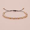 Glass & Brass Round Beads Braided Bead Bracelets RD6595-13-1