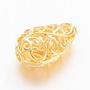 Brass Micro Pave Cubic Zirconia Beads ZIRC-K031-02G-1