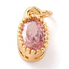 Real 18K Gold Plated Brass Inlaid Cubic Zirconia Charms ZIRC-L100-079G-07-2