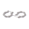 304 Stainless Steel Dog Bone Wrap Hoop Earrings for Women EJEW-E199-05P-2