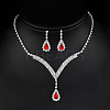 Alloy Rhinestone Pendant Necklaces & Earrings Sets for Women WGE8301-08-1