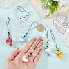 6Pcs 6 Style Alloy Enamel Pendant Decorations HJEW-WR00045-3
