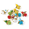 10Pcs 5 Colors Glass Seed Beads Alloy Pendants FIND-TA0005-74-2