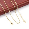 Brass Box Chain Necklaces NJEW-K123-11G-1