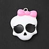 Skull with Bowknot Resin Pendants FIND-B012-08-2