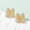 Brass Micro Pave Cubic Zirconia Stud Earrings EJEW-Z091-04G-M-1