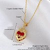 Brass Pave Red Resin Scared Heart Pendant Necklaces for Women FS-WG476F5-03-1