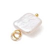 Baroque Natural Nucleated Pearl Keshi Pearl Pendants X-PALLOY-JF04833-5