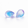 Two Tone Transparent Spray Painted Glass Charms GLAA-T016-37-F01-2