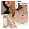 7Pcs 7 Colors Handmade Copper Wired Glass Beaded Heart Pendants PALLOY-CJ00101-7
