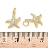 Brass Micro Pave Clear Cubic Zirconia Charms KK-L253-23G-03-3