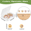 40Pcs 4 Colors Rack Plating Brass Beads KK-CA0003-29-2