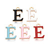 Rack Plating Alloy Enamel Pendants ENAM-T024-53E-G-1