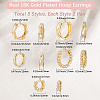 5 Pairs 5 Style Rack Plating Round Brass Hoop Earrings for Women EJEW-BBC0001-98-2